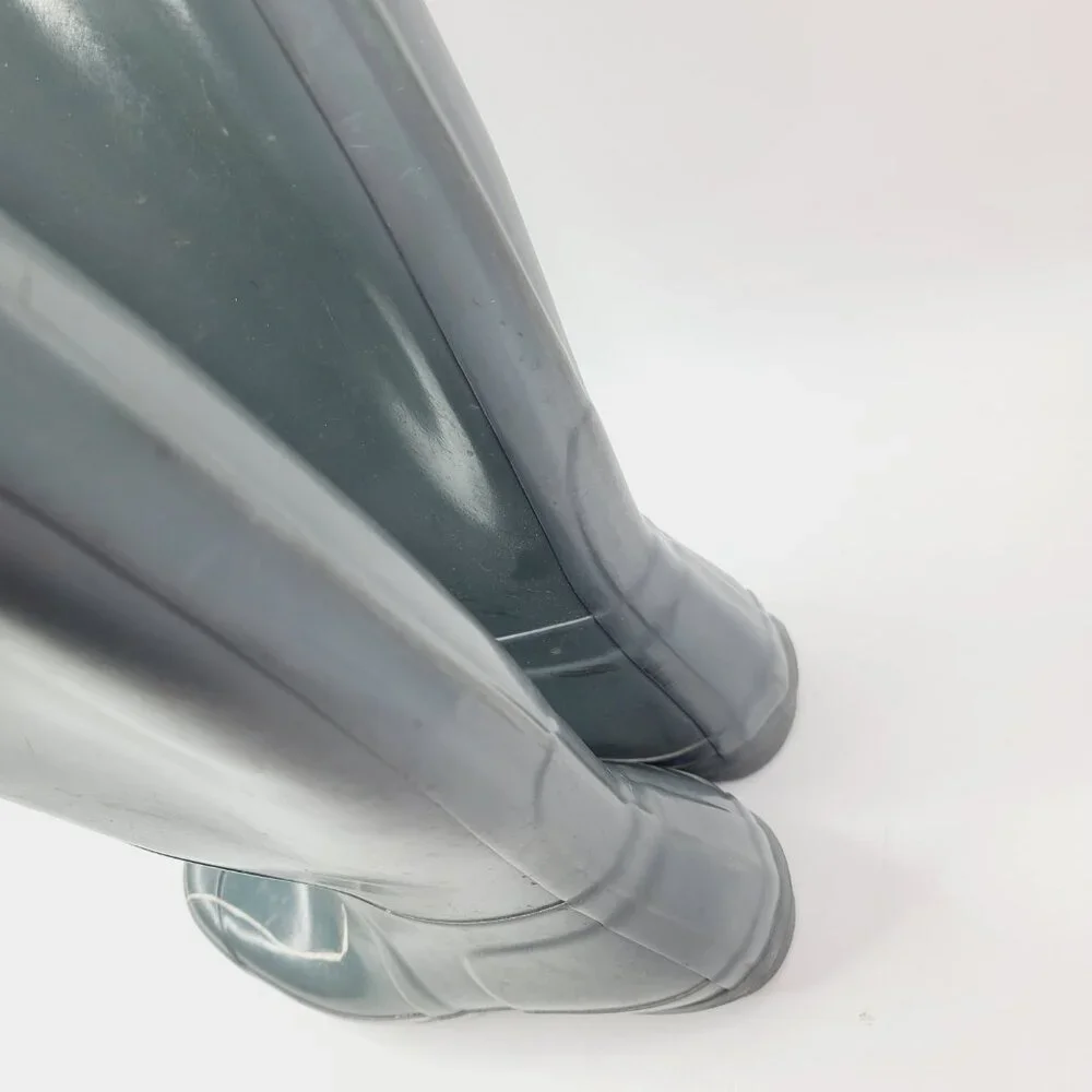 Hunter Men's Grey‎ Original Gloss Rubber Mid-Calf Tall Rain Boots Size US 7